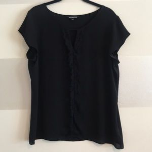 Express Black Top with cutout and lace detail